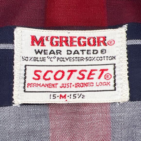 60s plaid button up shirt lightweight 1960s vintage McGregor Scotset - Picture 2 of 4